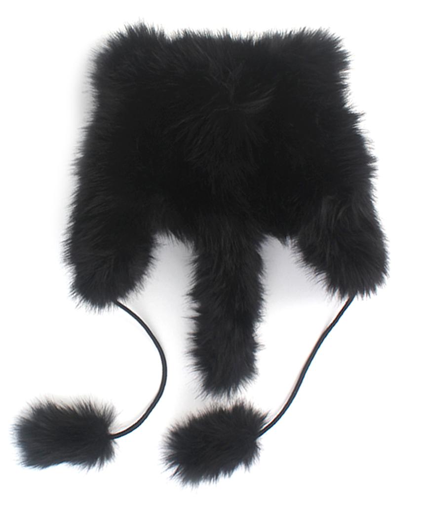 Yunibeosyeolkemiseuteuli Fox Black Poly Fur Balaclava Fox Hat