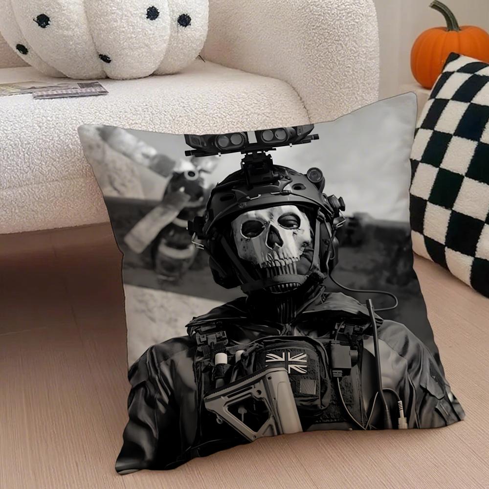 Trending Call of DDuty Game Hardcore Shooting Cushion Cover Throw Pillow Cover Hidden Button Durable Polyester Chair Cushion
