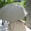 Made In Organic Cotton Folding Umbrella for All Weather Light 8 Light Over UV Over Heat Chambray Shade by Komiya Shoten Japan, Conditions, 2-way