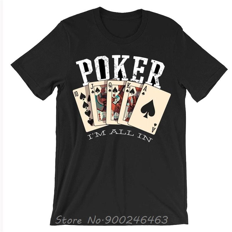 Poker Cards Unisex T-shirt Cotton Shirts Boys DTG Printed Shirt Gifts Queen Hearts Shirt Southern Casino Tee Playing Card Deck