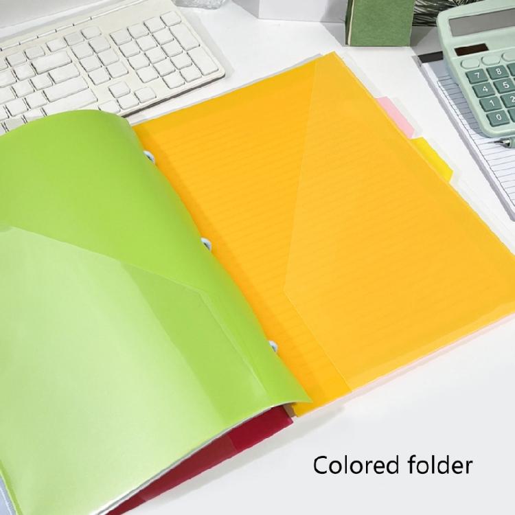 5 Pcs Plastic Dividers Index Page Folders 3 Holes File Folders Separator Binder Sheet Protectors Document Organizers