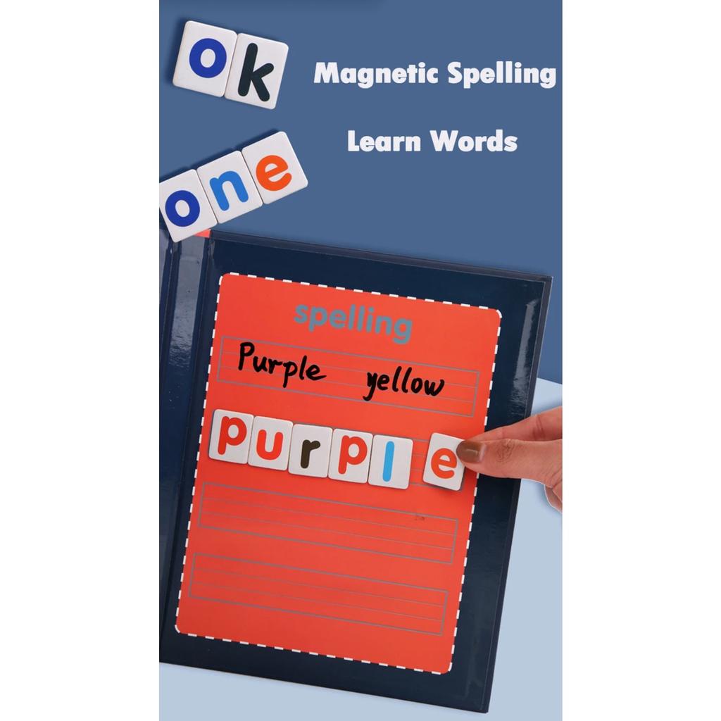 Baby Montessori Education English Alphabet Cards Magnetic Puzzle Toys Early Education Learning Words Writing Spell Teaching Aids