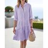 (Werkspunkt) Neuer Europäischer und Amerikanischer Damen-Streifen-Cardigan für Frühling und Herbst, Mehrlagiger Spleiß-Strickmantel mit Langen Ärmeln