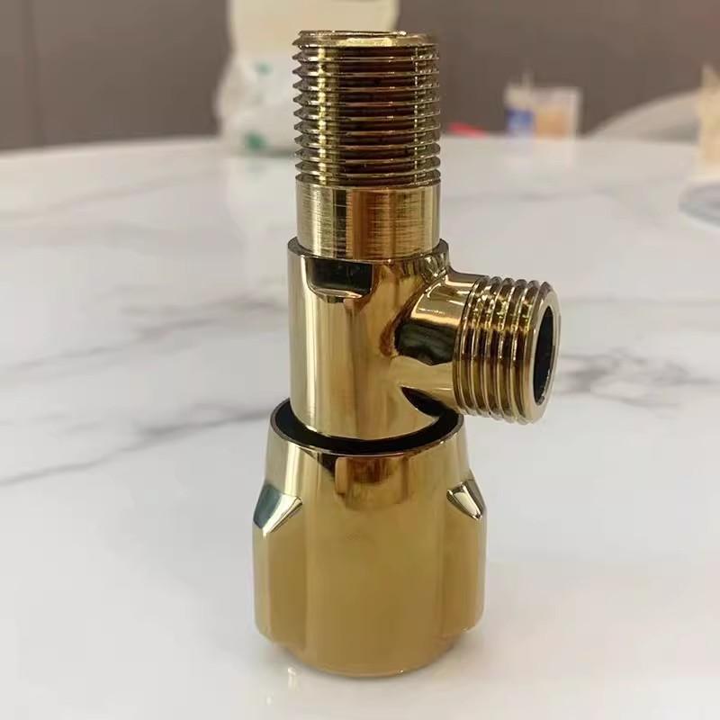 Gold Angle Valve Brass Wall Mount Angle Valve for Toilet Universal Stop Chrome Water Triangle Valve for Faucet and Toilet