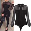 Women Sleeve Long Sexy Stretch Bodycon Bodysuit Tops Casual Leotard Plain Shirt