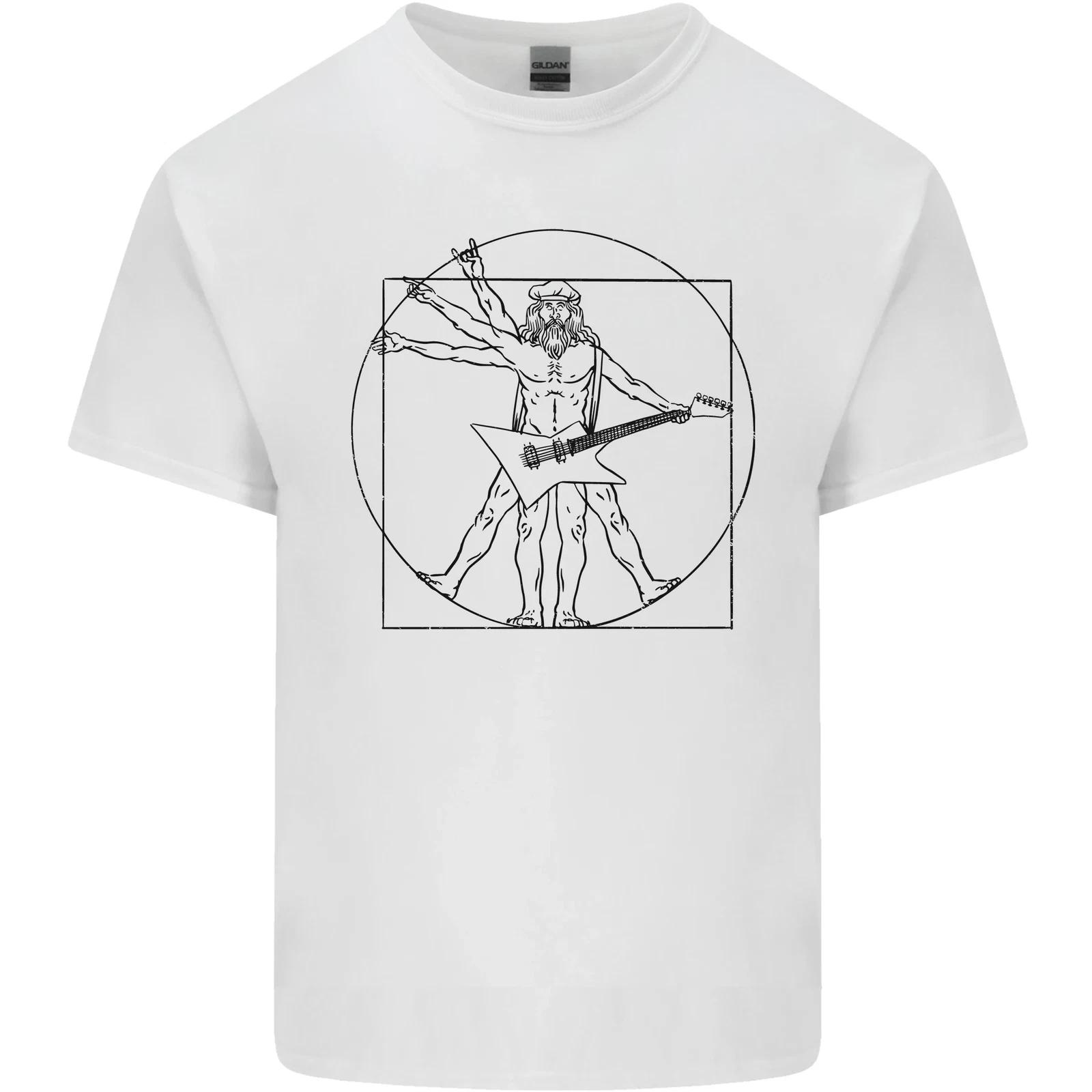 Old Rocker Vitruvian Guitarist Funny Guitar Kids T-Shirt Childrens 3XL