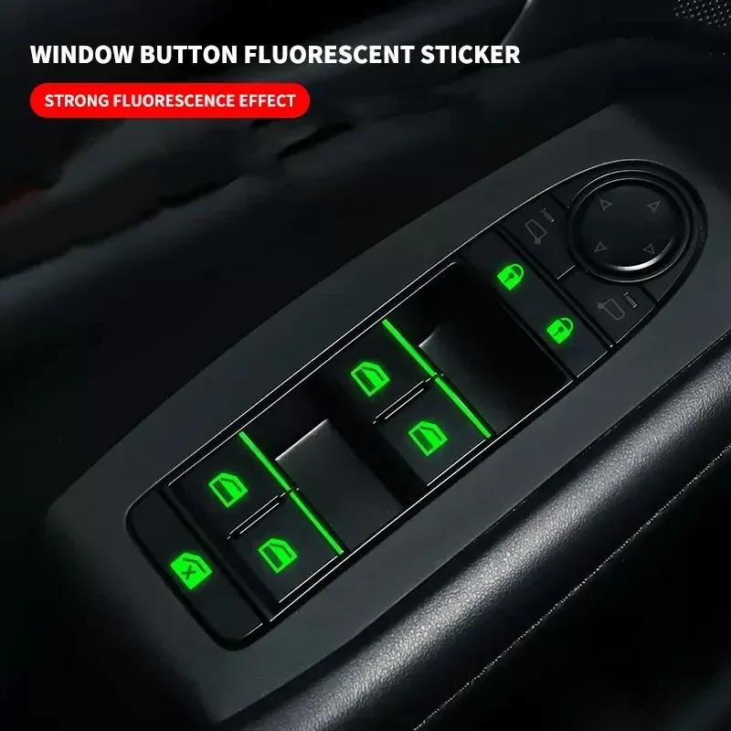 Car Door Window Luminous Button Sticker Car Accessories For Subaru Forester XV Mitsubishi Asx Outlander Honda Civic Mazda 2
