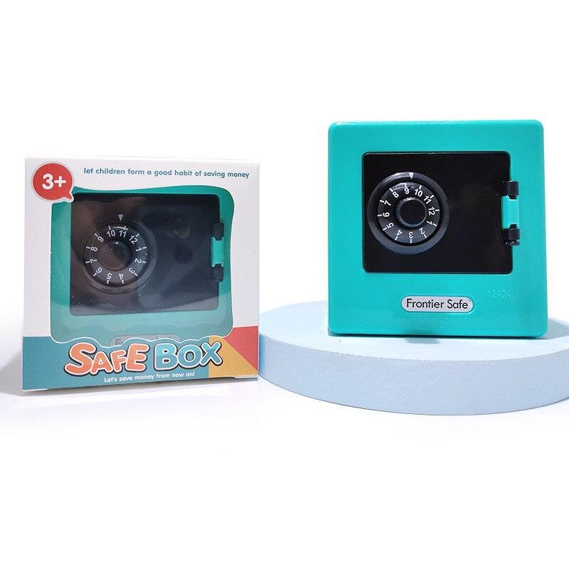 Mini Retro Bank Money Box with Rotating Password Lock, ATM-Style Safe for Coins and Cash, Automatic Bill Deposit, Christmas Gift Idea