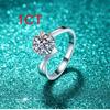 VENTFILLE 100%   CopperMoissanite Ring Diamond 0.3/1CT D Color For Women Engagement Wedding Band Jewelry