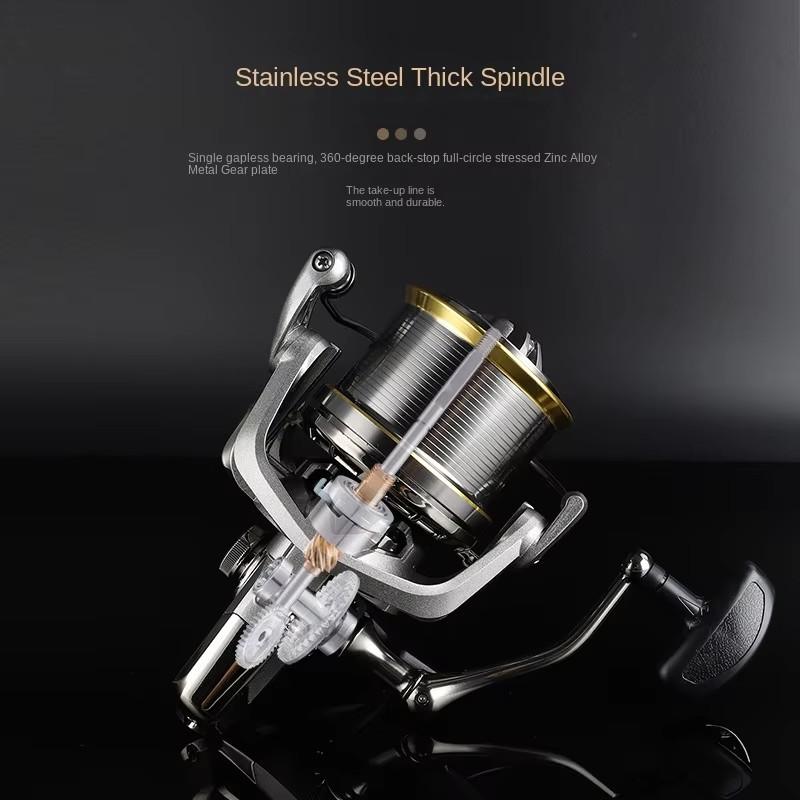 NGK 8000 Metal Saltwater Fishing Reel Double Loading Spinning Reels Right Hand Bait 4.8:1 Gear Ratio Carp Fishing Tackle