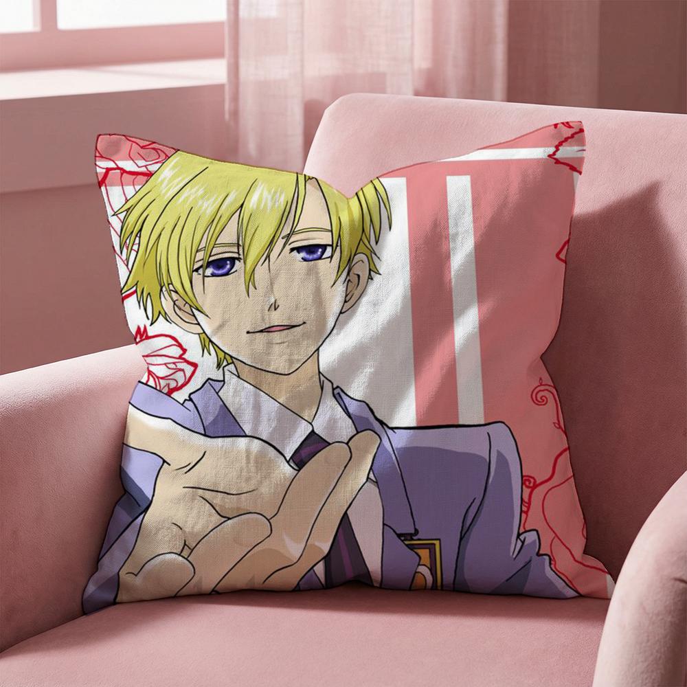 O-Ouran High School ANIME Cushion Cover Multi-Scene Pillow Cover for Home & Car - Reversible, Soft & Durable for Daily Use