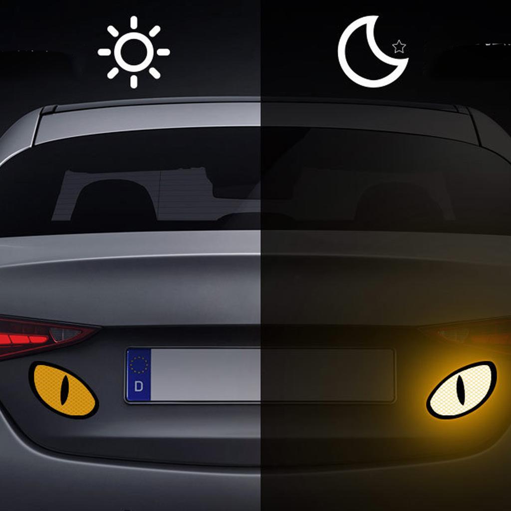 1 Paar Motorfiets Auto Duivels Oog Reflecterende Stickers Voor Achter Plakker Decoratieve Reflecterende Stickers Voertuig Decoratie