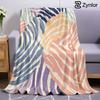 Pastel Zebra Stripe Abstract Lightweight Microfiber Soft Christmas Fleece Blanket Warm Cozy Throw for Bed Sofa Travel All Season