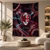 Arazzo Decorativo, Arte da Parete Stampato AC Milan, Appeso a Parete Leggero per Sfondo Camera da Letto