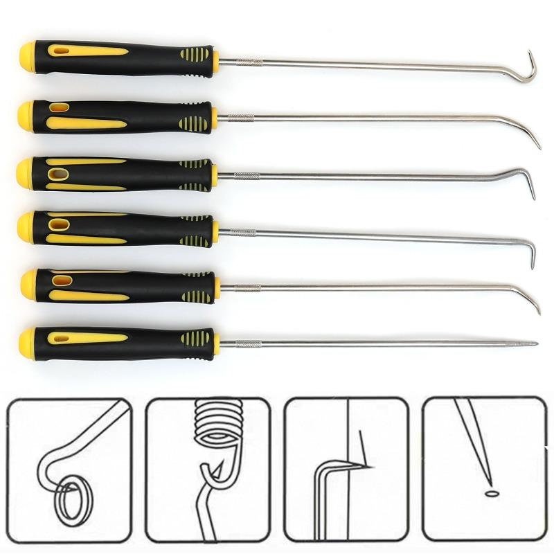 6pcs/set Car Auto Oil Seal Screwdrivers Set O-Ring Seal Gasket Puller Remover Pick Hooks Vehicle Disassembly Tools