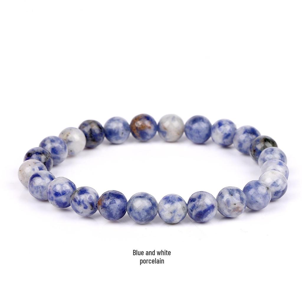 She Yao Natürlicher Kristallachat Tigerauge Armband - Modeschmuck mit einzelnen runden Perlen