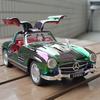 Classic 1/32 Benz 300SL Electroplated Version Alloy Diecast Metal Model Sound Light Pull Back Toy Miniatures Vehicle Ornament Gifts