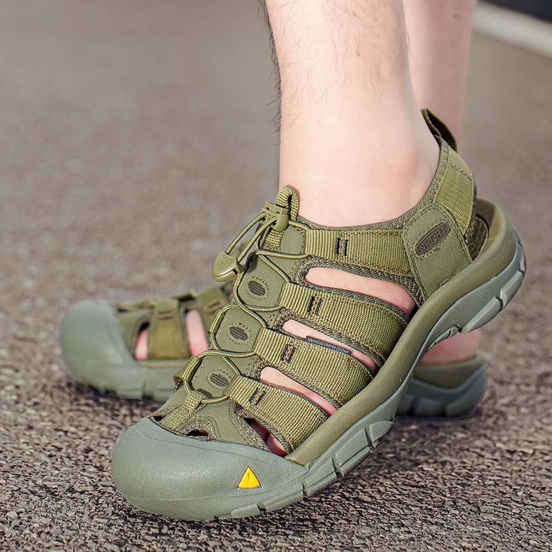 Fashion Summer Non-slip Beach Shoes Fashion  High-quality Sneakers Men Walking Mountaineering Travel Shoes Outdoor Leather Men's Sandals
