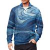 Men's Loose Casual 1/4 Zip Sweatshirt Fashion Printed Long Sleeve Top With Pockets