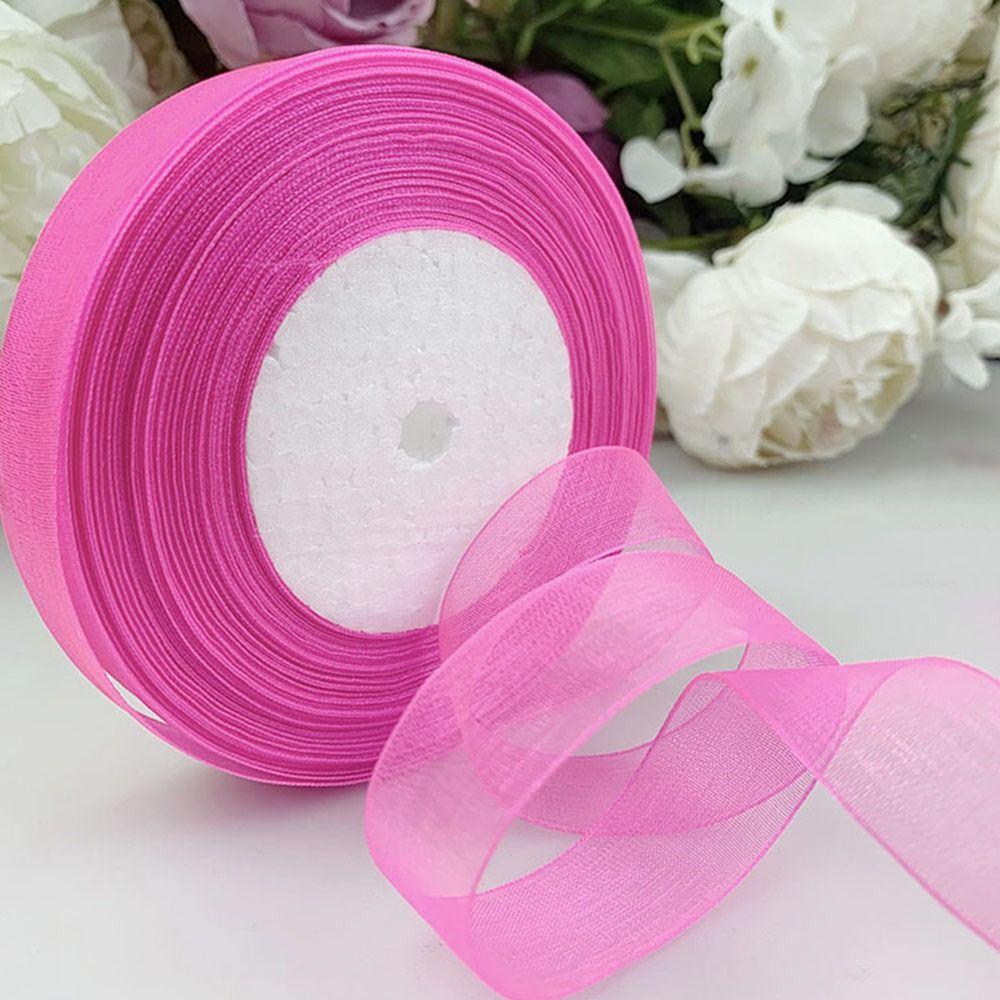 45M*2cm Polyester Sheer Chiffon Ribbon Glitter DIY Crafts Durable Wedding Decoration  Halloween