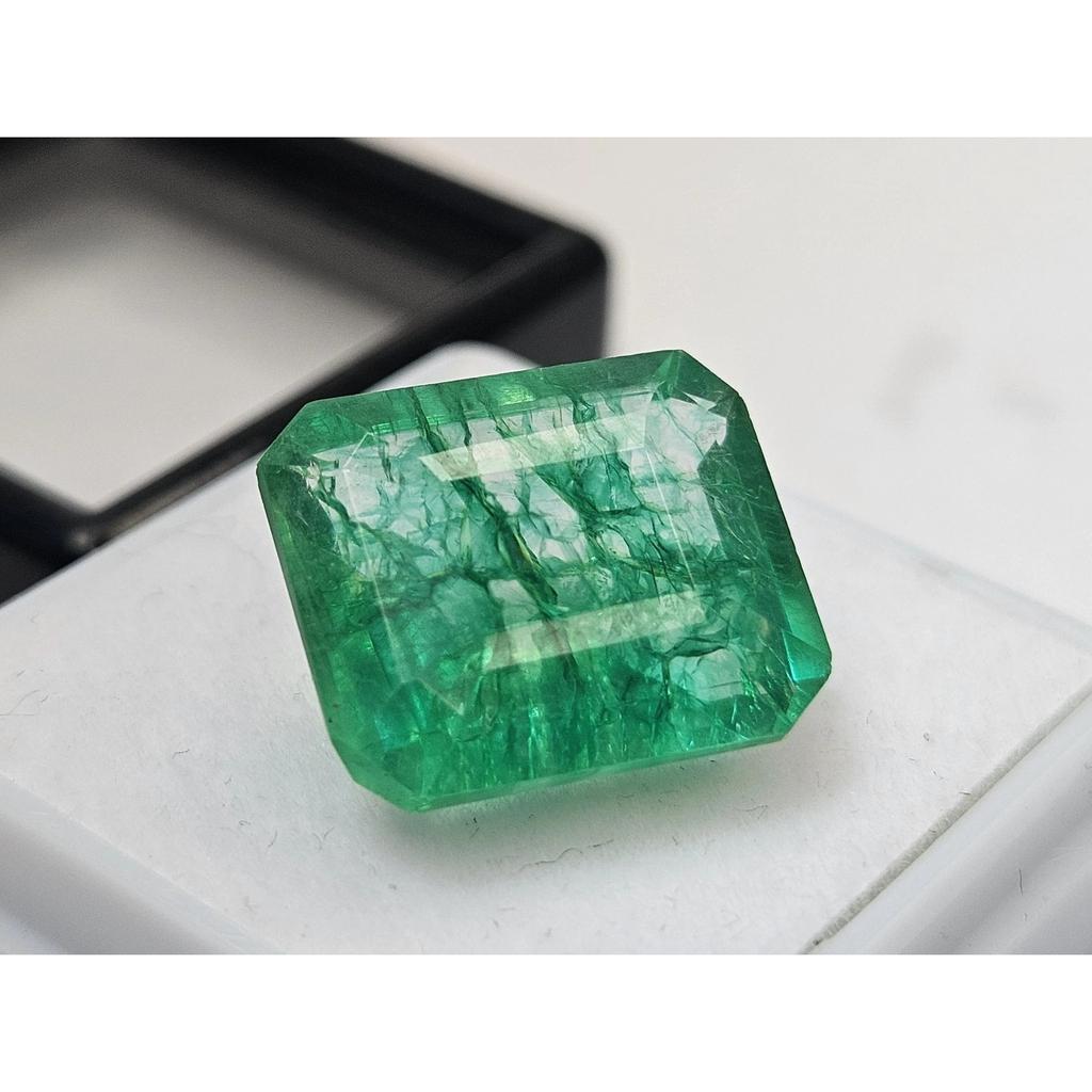 Certified Natural Emerald Colombian Green Emerald Cut 10+ Ct Stunning Gemstone