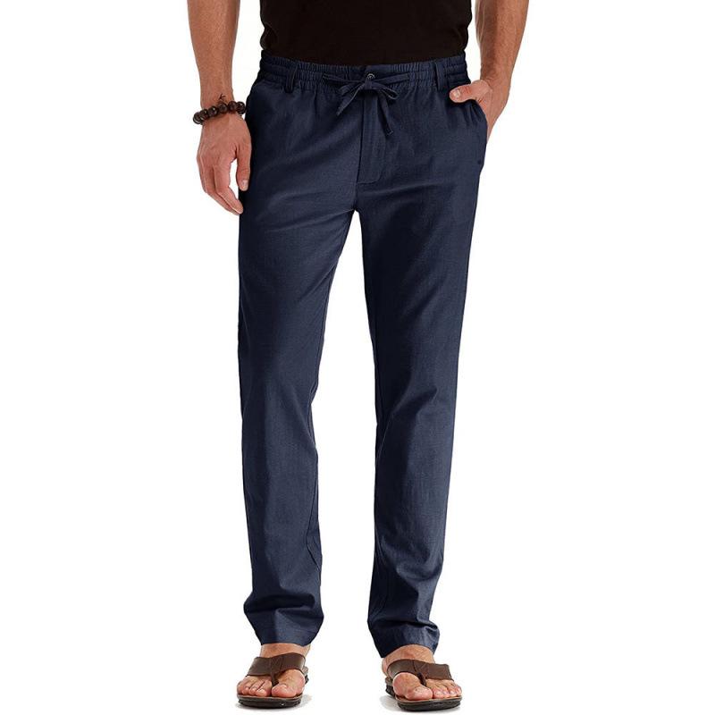 

2024 Men s European Size Solid Color Fashion Business Casual Loose Straight-Leg Pants XXXL темно-синього кольору