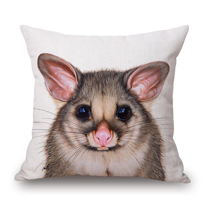 Australian Animals Wombat Kangaroo Possum Kookaburra Birds Koala Poster Cushion Cover Decorative Pillow Case
