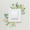 4pcs/set DIY Flower Leaf Switch Sticker Removable Waterproof Green Plant Switch Sticker Self-adhesive Leaf Decal Living Room