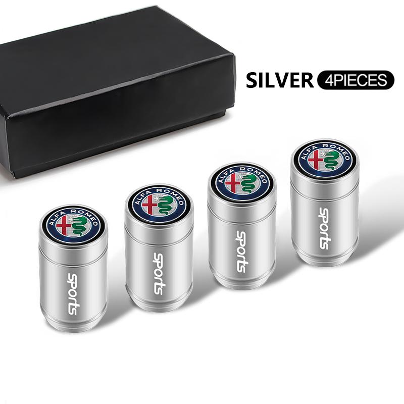 Aluminiumlegierung Auto Reifenventilkappen Rad Luftventilabdeckungen für Alfa Romeo Giulia Stelvio Giulietta 156 159 147 Mito Tonale Brera