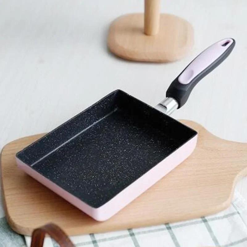 Japansk stil Jade Stekepanne Stekte egg Firkantet Non-stick Flatbunnet Røykfri Kokeplate Induksjon Gass Universell Biff Kokekar