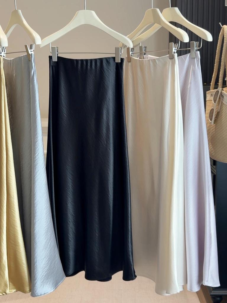 Schicker fließender Satin-Meerjungfrauenrock - Damen Frühling Schlankmachender Hüftbetonter Stil