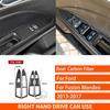 For Ford Mondeo Fusion 2013- Real Carbon Fiber Stickers Door Window Lift Control Panel Car Accessories Interior Decorative