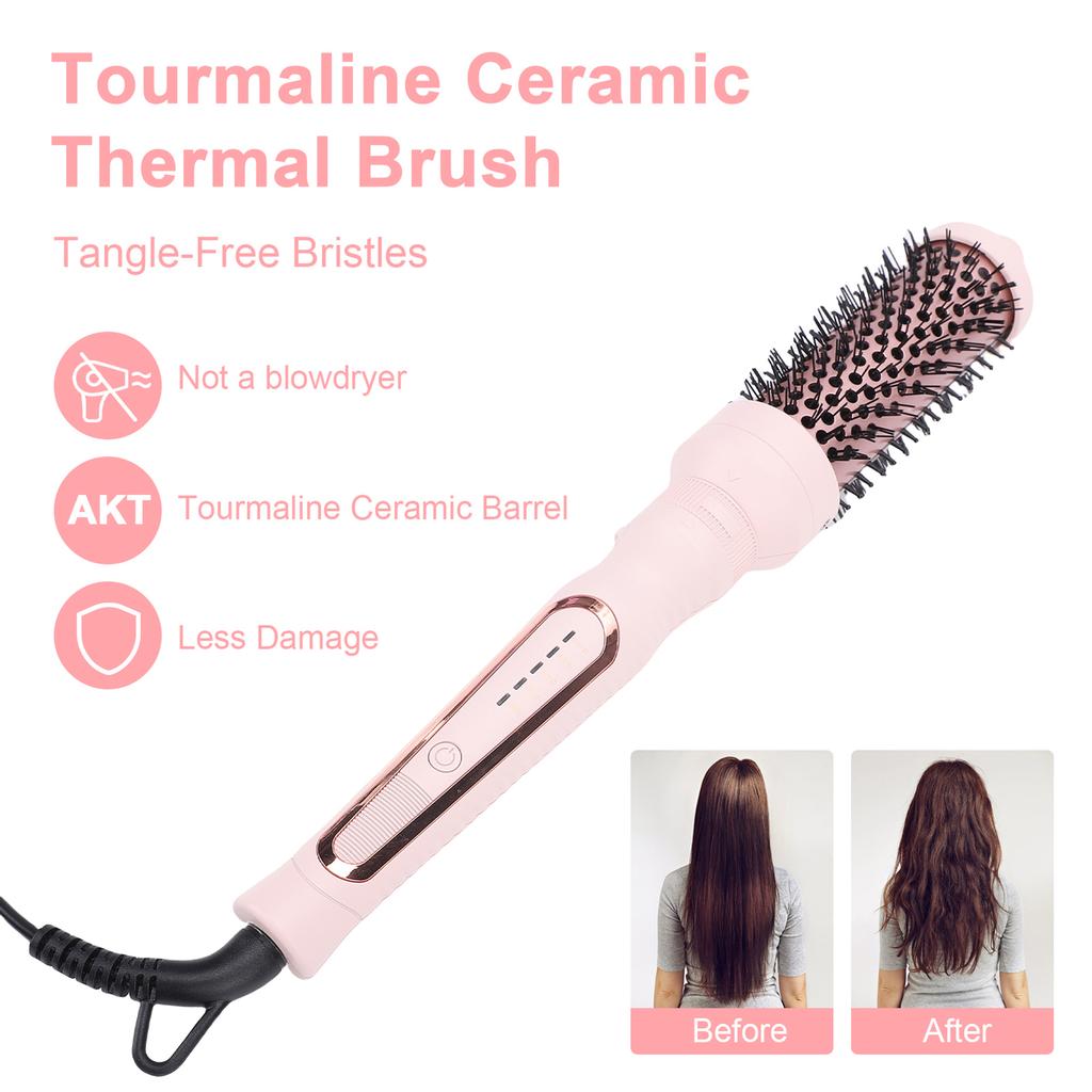 Thermal Round Brush Set, Hot-Air Curling Iron Brush, 3 Barrel Sizes, 5 Temp Settings for Fine To Thick Coarse Hair