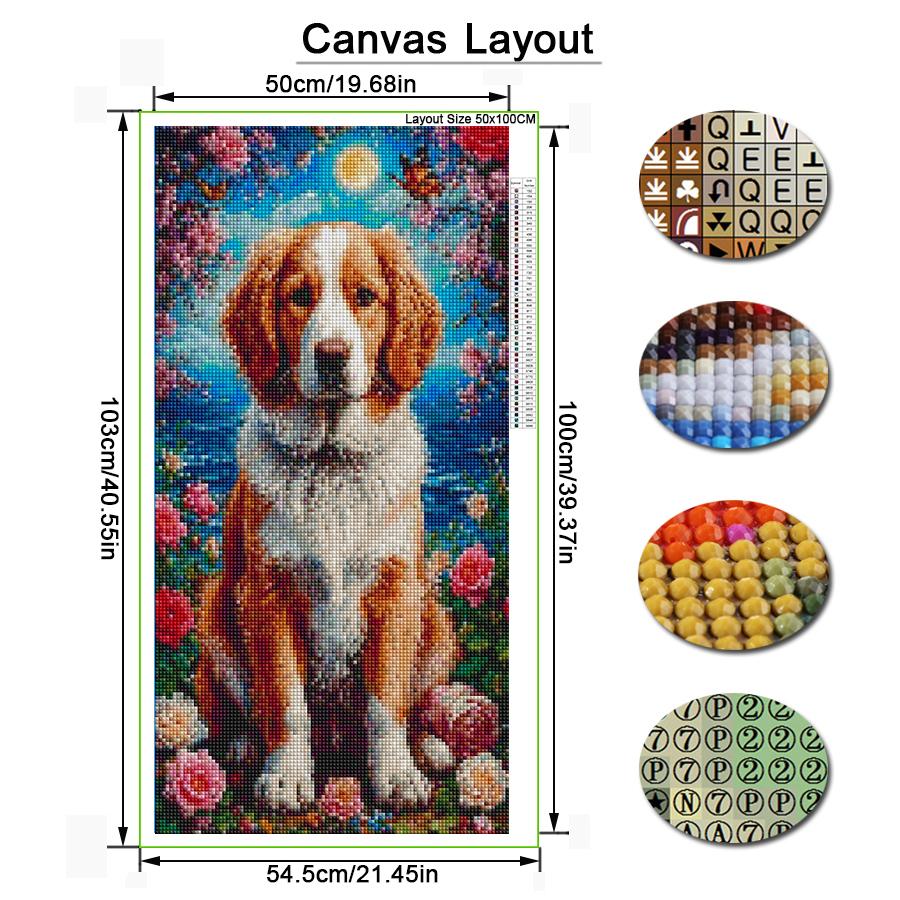 Large Size Diamond Painting New Collection Pet Dog Diy Full Drill Rhinestone Embroidery Animals Mosaic Cross Stitch Kits Wall Decor