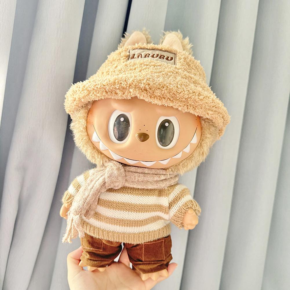 For 38cm Labubu Doll Clothes Fashion Clothes Hoodies Doll Clothes Color Match Hoodies Dolls Accessories Cute Decoration Little Cloths