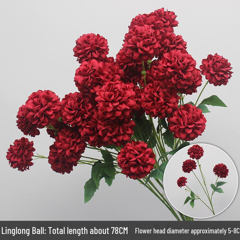 Wine Red Artificial Floral Bouquet - Chinese Wedding & Engagement Ceiling Decoration