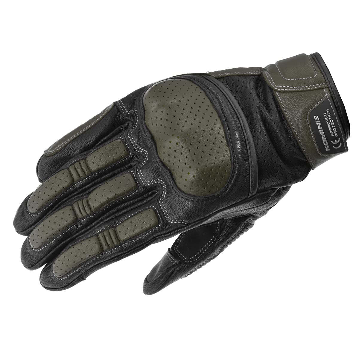 

Komine CE Protect Leather Gloves Olive L for Motorcycles GK-217 оливковий