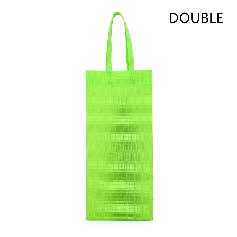30pcs Nonwovens Champagne Beer Waterproof Gift Bag Color Single Double Bottle Red Wine Bottle Hand Handle Packaging Pouches