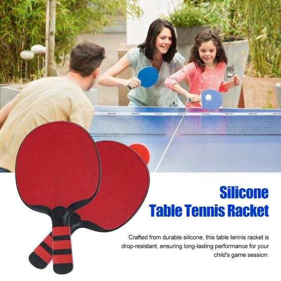 Ping Pong Paddles Silicone Table Tennis Racket Pingpong Training Bat with Ergonomic Handle for Beginner