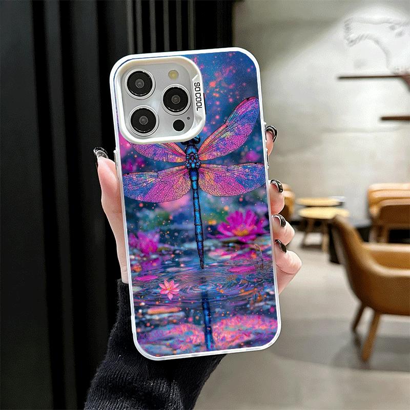 

Beautiful Dragonfly Aesthetics Soft Phone Case for iPhone 15 16 17 Pro Max 17Air 16E 14 Plus 13 12 Mini Shockproof Cover Back Sh iPhone 15 Plus