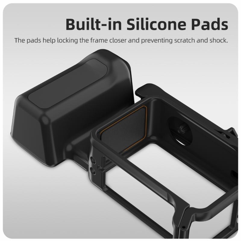 Ergonomic Grip Handle Cage For Action 5pro/4/3 Action Cameras Featuring Cold Shoe Mount Built In Shutter Button