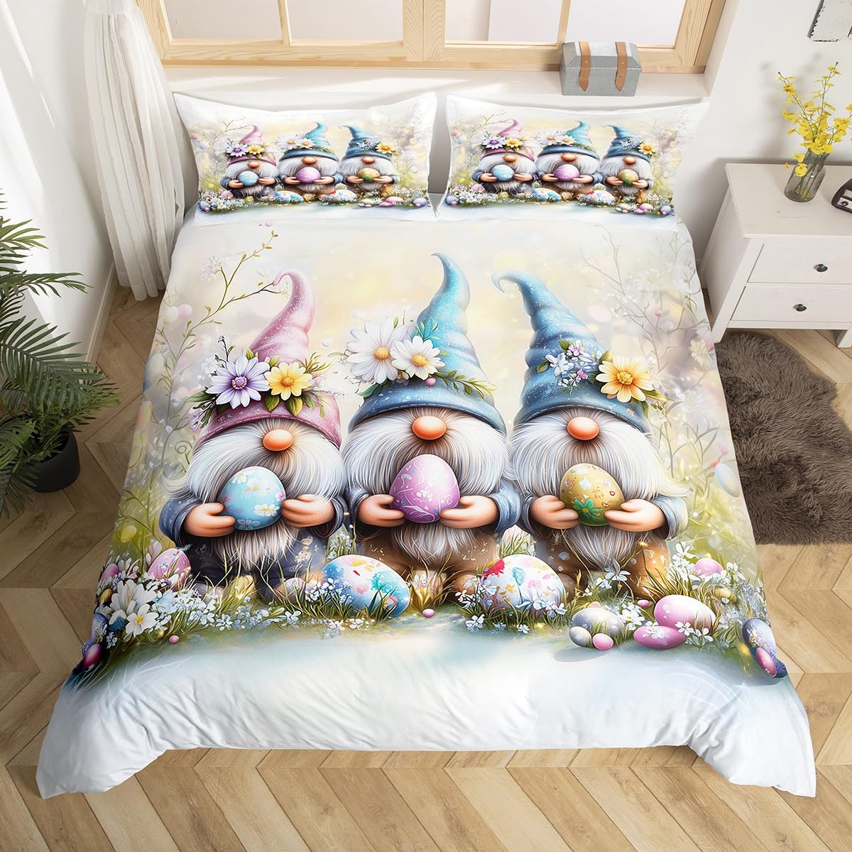 

Eggs Duvet Covers Queen Size Comforter Covers for Kids Girls Boys Teens Room Decor 1 Comforter Cover 2 Pillowcases No Comforter (135x200cm)