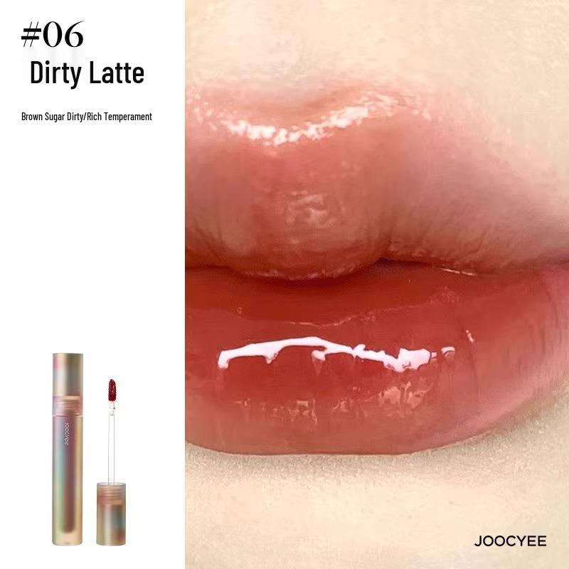 Joocyee Amber Lip Glaze V05 Cinnamon & Mandarin Duck Milk Tea Lipstick - Moisturizing, Water-Light Finish
