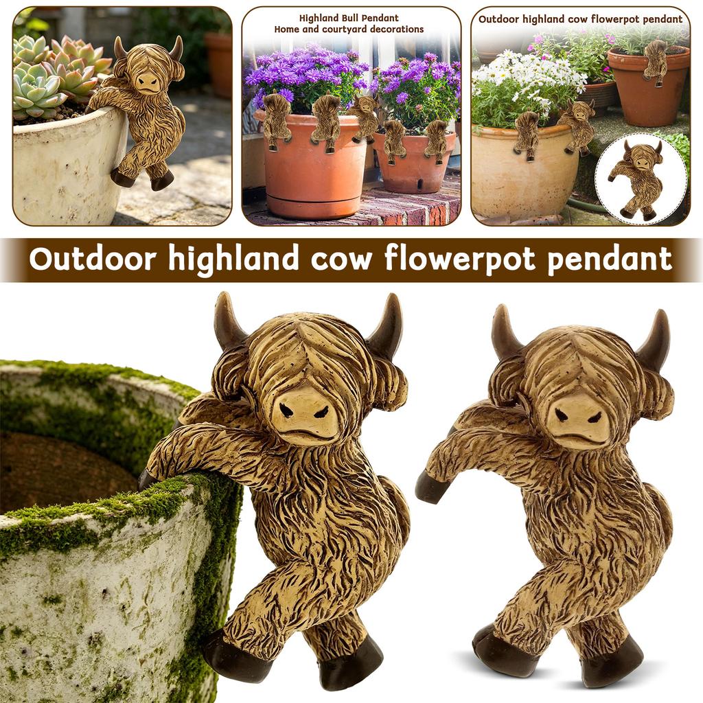 New Spring Cow Hanging Decor, Home & Garden Outdoor Ornament, Cattle Planter Hanging Pendant