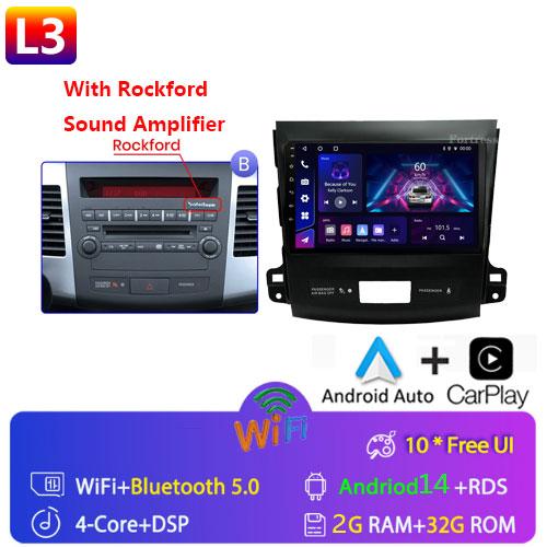 

9 Android 14 Автомагнитола Carplay для Mitsubishi Outlander 2/Peugeot 4007/Citroen C-rosser мультимедиа Видеоплеер 4G GPS Стерео FM
