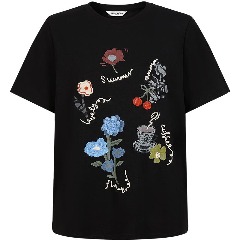 Annakou by JUZI Women s 3D Floral Cool-Touch T-Shirt XL