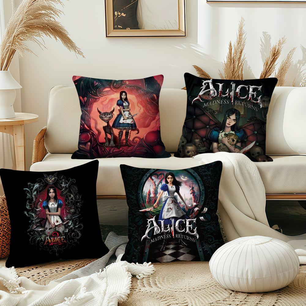 Game A-Alice M-Madness Returns Cushion Cover Pillow Cover Decoration Room Home Sofa Living Office Car Nordic Simplicity