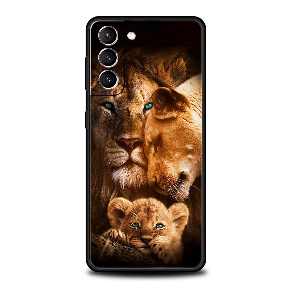 Leeuw Alfa Man Welp Hoesje voor Samsung Galaxy S24 S23 S22 S20 S21 FE Ultra S24 S23 S10 S10E S9 S8 Plus 5G Siliconen Telefoonhoes Tas