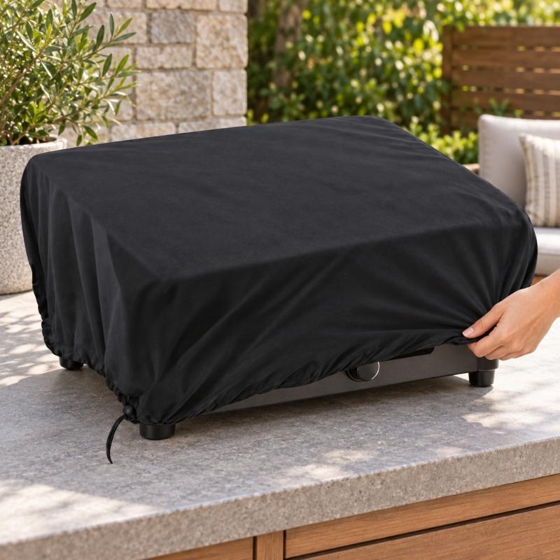 Dark Barbecue Fabric Cover for Household Outdoor Storage, Reduces Everyday Loose Debris That Can Settle on a Cooking Unit During Storage