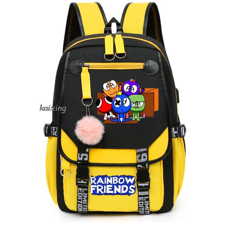 Usb Girls Backpack Rainbowfriends School Bag Young Ladies Travel Bag